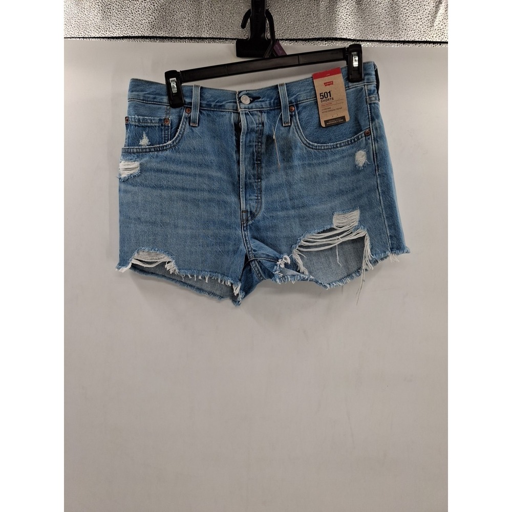 Levis 501 High Rise Fitted Through The Hip Button Fly Shorts  32 NWT Actual‎ 35